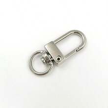 5 piezas Llavero de aleación de zinc, ganchos para cordón, anillos para llaves, portabadges, regalo artesanal - Plateado - Ver 4