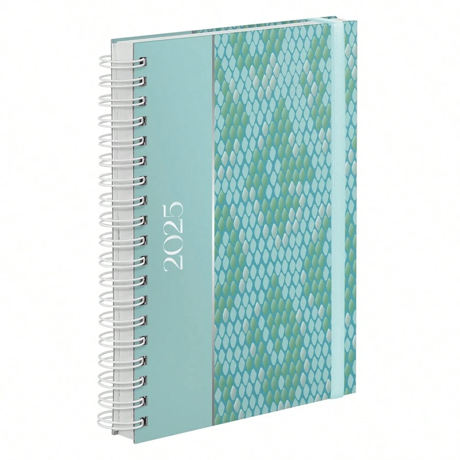 Daily Planner Plus 2025 Hard Cover Animal Print Snake - 綠松石 - 查看 1