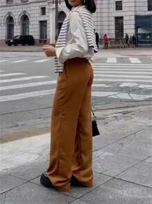 Fkmoda Tailor Pantalona Pants - Coffee Brown - View 2