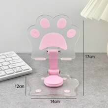 1 件可爱卡通亚克力猫爪 360° 可旋转桌面手机支架，可折叠亚克力 360 度可旋转平板电脑/IPad/手机支架多功能桌面支撑配件 - 猫爪设计兼容 、Android 手机，生日、家人、朋友手机配件的礼物