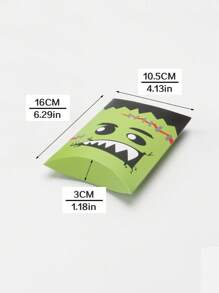 5 piezas/10 piezas Cajas de regalo con forma de almohada para Halloween para tarjetas de regalo, dulces, galletas, regalos, detalles de fiesta hechos a mano, decoración de aula, fiesta escolar, decoraciones de Halloween, decoraciones del hogar para Halloween, fiesta de Halloween, bolsa de Halloween, fiesta de Halloween - Papel - Ver 7