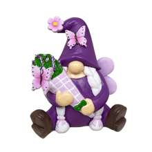 Artículos decorativos con adorno de violeta, figura decorativa de resina con violeta, decoraciones de primavera para la cocina, regalo para ella, decoraciones de jardín de verano, decoración de jardín con violeta, decoraciones para el jardín al aire libre - Morado - Ver 7