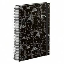 Daily Agenda Plus 2025 Hard Cover Little Bear Black - 黑與白 - 查看 1