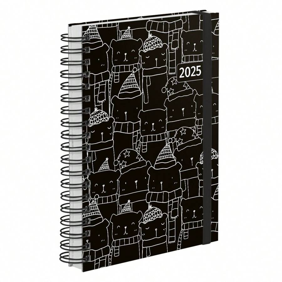 Daily Agenda Plus 2025 Hard Cover Little Bear Black - 黑與白 - 查看 1