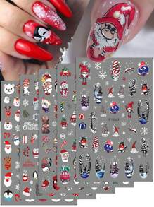 2/3/5 Miếng dán móng tay 3D hoạt hình dễ thương hình Giáng sinh màu đỏ trang trí nghệ thuật móng tay Ông già Noel Người tuyết Tuần lộc Bóng đèn Bông tuyết Thanh trượt Trang trí móng tay ngày lễ Vật dụng làm móng - Nhiều màu - Xem 1