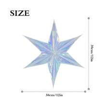 1 chiếc vòng treo trang trí hình ngôi sao cầu vồng, đồ trang trí bằng giấy bạc trong suốt hình ngôi sao lục giác, gấp bóng cầu vồng, đồ trang trí tiệc, tiệc cô dâu, đám cưới, sinh nhật, đồ trang trí theo chủ đề Frozen, - Nhiều màu - Xem 3