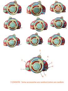 1 件婴儿玩具，6-12 个月幼儿电动音乐方向盘模拟玩具带钩环，包括婴儿汽车座椅玩具和婴儿车玩具，适合 1 岁男孩女孩的学习玩具礼物（部分配件随机/颜色随机） - 紅色 - 查看 12