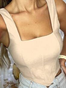 Women Tank Tops & Camis - Beige - View 2