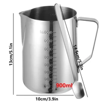 900ml 蜡烛蜡熔化锅高勺 - 不锈钢蜡烛制作锅和勺 - 蜡烛制作用品用蜡烛蜡熔化器 - 熔蜡用蜡烛熔化锅 - 蜡烛浇注罐 - 銀色 - 查看 2