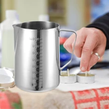 900ml 蜡烛蜡熔化锅高勺 - 不锈钢蜡烛制作锅和勺 - 蜡烛制作用品用蜡烛蜡熔化器 - 熔蜡用蜡烛熔化锅 - 蜡烛浇注罐 - 銀色 - 查看 3