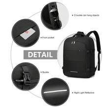30L Lightweight Carry-On Cabin Size Multi-Function Travel Backpack Water-Resistant Laptop Bag Fits Underseat Ideal For Weekend Trips School Business Men And Women - Black - View 5