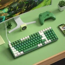 JOMAA Bàn phím chơi game cơ có dây có đèn nền, thiết kế tiện dụng cho văn phòng và chơi game - màu sắc hỗn hợp - Xem 2