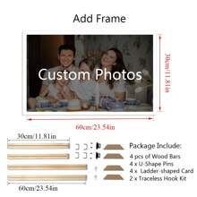 1pc Personalized Poster With DIY Wood Frame Or Frameless Poster,Custom Photo On Canvas For Family,Lover,Pets,Hanging Pictures For Wall Decor Home Decoration Gifts Birthday Graduation - Multicolor - View 17