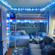 KBO JMEXSUSS Blue And White Christmas Lights Outdoor With Remote, 600 LED String Lights Indoor Clear Wire, 168ft Christmas Fairy Lights Plug In For Bedroom Tree Birthday Party Christmas Decorations - Blue and White - View 2