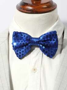 1 pezzo Papillon casual da uomo di colore solido nero/blu/rosso/giallo/argento glitterato a doppio strato, adatto per feste, banchetti, vacanze, regali, esibizioni sul palco, San Valentino