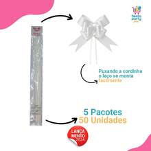 Easy Flat Bow Gift 50cm Large 10 Units Different Colors - trắng - Xem 3