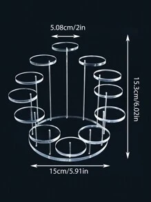 1 件 12 层迷你珠宝展示架亚克力珠宝收纳架圆形珠宝立架珠宝支架适用于项链、戒指、耳环、手表、珠宝收纳托盘 - 無色 - 查看 3