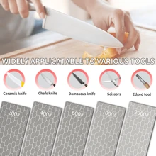 CWOVRS Diamond Sharpening Stones, 5 PCS Diamond Sharpening Plate Honeycomb Surface With Non-Slip Pad For Scissors Knives Outdoor Tools From Coarse To Extra Fine 200/400/600/1000/2000 Grit, Tools For Men - 銀色 - 查看 6
