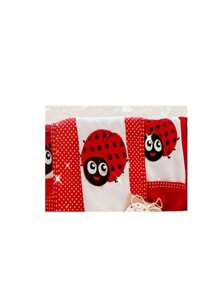 LADYBUG EMBROIDERED KITCHEN SET KIT WITH WINDOW CURTAIN 10 PIECES - 紅色 - 查看 3