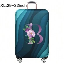 Capas de bagagem, capas de porta-malas, capas contra poeira, 18-32 polegadas, protetor, resistente a arranhões, impressão de corpo inteiro, mala de viagem, capa protetora lavável, acessórios de viagem, suprimentos de bagagem, moda, flor roxa, bolsa para escola, acessórios escolares, material escolar