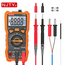 NJTY 1pc NJTY T21 Series Digital Multimeter, 6000 Counts, Auto-Ranging, With Stand, Magnetic Design, True , Backlit Display, Measures Voltage, Current, Capacitance, NCV, Duty Cycle, 600μH-60H Inductance And Frequency