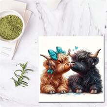 1 件卡通动物钻石画套件，5D 全钻钻石点艺术 DIY，家居墙壁装饰和礼物 - 彩色 - 查看 4