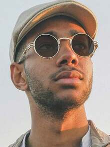 Round Steampunk Fashion Glasses For Men Women Circle Lennon Hippie Glasses Metal Frame - Multicolor - View 3