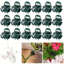 20 pièces/set Clip de fixation en plastique pour plante, clip de jardin minimaliste de couleur unie pour l'extérieur