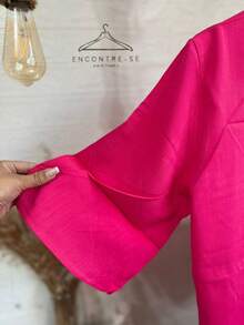 Women's Kimono Cardigan Oversized 3/4 Sleeve Loose And Stylish Beach Cover-Up Pool Summer - 玫紅色 - 查看 5