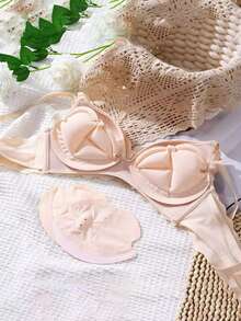 2pcs Invisible Push-Up Inflatable Bra Pads, Easy To Wear For Various Outfits - Apricot - View 3