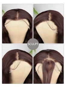 万圣节服装假发 合成耐热前蕾丝假发 13*4 长波浪发 30 英寸 棕色 日常使用高品质女士假发 自然外观高品质合成柔软初学者友好假发 - 棕色 - 查看 3