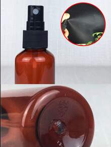 5 piezas Botellas pulverizadoras de plástico ámbar de 60ml para aceites esenciales, perfumes, cosméticos, desinfectantes de manos, alcohol, atomizador de rocío fino, botella de viaje, pequeños recipientes rellenables para líquidos, esenciales de viaje, útiles escolares, artículos de vacaciones, camping, accesorios de vacaciones, perfume para mujeres, perfume para hombres, playa - Café integral - Ver 3