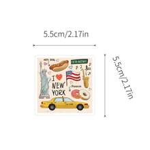 60 piezas Nuevas pegatinas de Nueva York, pegatinas decorativas de estética de grafiti de la ciudad de Nueva York, pegatinas de vinilo impermeables para computadora, botella de agua, equipaje, portátil, teléfono, cuaderno