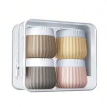 GGGold 4pcs [TSA]Approved Silicone Travel Containers Set, Leak-Proof Cream Jars With Transparent Bag, For Face Body Hand Lotion Skincare.Suitable For [ Travel]  And Shipping Seasons
