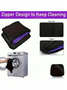 1 套（3.5 厘米厚）多用途硅胶垫柔软弹力坐垫耐用拉链可拆卸盖防滑凝胶座垫适用于家庭、学生、汽车、长椅、紫色、（超厚）、柔软透气、轮椅凝胶坐垫、办公椅凝胶坐垫（1 个坐垫+1 个盖） - 彩色 - 查看 9