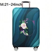 Capas de bagagem, capas de porta-malas, capas contra poeira, 18-32 polegadas, protetor, resistente a arranhões, impressão de corpo inteiro, mala de viagem, capa protetora lavável, acessórios de viagem, suprimentos de bagagem, moda, flor roxa, bolsa para escola, acessórios escolares, material escolar
