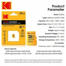 KODAK Memory Card 128gb Micro Sd 256gb 64gb 32gb High Speed 100MB/s A1 Class10 UHS-I Micro SD Card V30 U3 TF for Camera Smartphone Game - Yellow - View 9