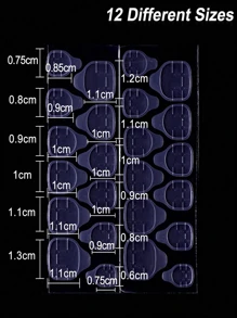 720pcs/30 Sheets Double-Sided Adhesive Nail Stickers, Transparent & Waterproof DIY - Clear - View 3