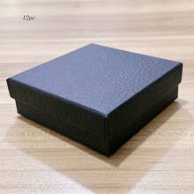 1/5/10入組戒指盒，手鍊，珠寶包裝盒，吊墜項鍊，荔枝紋飾品盒，耳環，小紙盒 - 黑色碎皮紋 - 查看 25