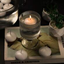 浮水蜡烛，白色石蜡，浮水蜡烛适用于婚礼、生日、派对和家居装饰、家居装饰、房间装饰、婚礼装饰、桌面装饰、芳香疗法礼品盒包装 - 彩色 - 查看 7