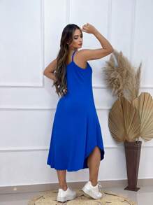 MIDI DRESS WITH STRAP - Royal Blue - View 2