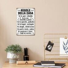 Putuo Decor 1 Pezzo Cartello Vintage In Metallo Stile Italiano "Regole Della Casa - Se Lo Apri... Chiudilo Se Lo Usi... Rimettilo A Posto", Decorazione Da Parete Per Casa, Fattoria, Soggiorno, Idea Regalo