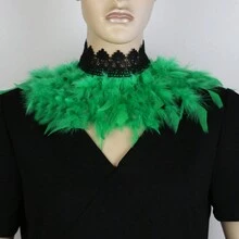 1pc Feather Necklace Collar, Steampunk Party Festival Gothic Collar Shawl, Carnival Accessory, Valentine's Day Costume - Hpwb - View 18