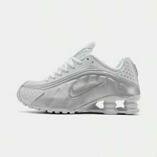 Women's Nike Shox R4 Casual Shoes - AR3565-101/Trắng/Trắng/Bạc kim loại/Cam tối đa - Xem 1
