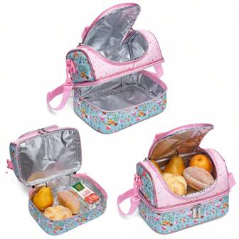 Jasminestar Kids Lunch Bag Insulated Bento Cooler Bag Two Compartments Cooler For Boys Girls With Adjustable Strap Travel Lunch Bag Lunch Box Lunchbox Lunch Bag Women School Teacher Camping Back To School Picnic Classroom Kitchen Insulated Lunch BagWomanLunch Box Bag For Women LadiesSchool Supplies Stuff Accessories Bag For School School Accessories School Stuff