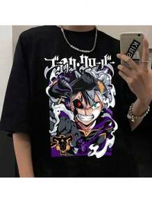 Anime Black Clover Unisex 100% Cotton Streetwear T-Shirt Launch Shipping In Various Colors!! - 黑色 - 查看 2