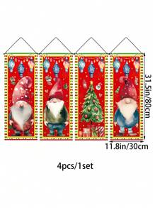 1 套，圣诞节挂墙装饰横幅，圣诞快乐，圣诞饰品（鹿、雪人、圣诞老人、圣诞树款式），冬季户外装饰，圣诞节 - 彩色 - 查看 14