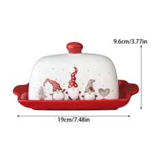 Nordic Stitching Santa Claus Bowls And Plates Tableware Set Embossed Sealed Jar Spice Jar Western Ceramic Flat Plate Cup Christmas Tableware Set,School Supplies