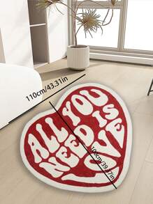 Thảm chữ cái 1 chiếc, thảm "All You Need Is Love", thảm hình trái tim, thảm màu xanh/đỏ, thảm giả len, chất liệu mềm mại và bông xốp, thảm trang trí nhà đa năng, thời trang và sáng tạo, phù hợp cho phòng khách, phòng ngủ, hành lang, nhà bếp, phòng tắm, phòng chơi game, phòng học, có thể giặt máy và bền. - Đỏ và trắng - Xem 5