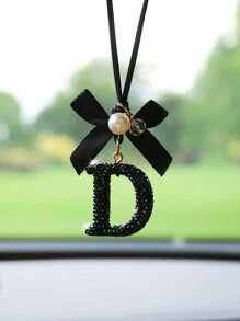 1pc Black Ceramic Letter Car Interior Hanging Decor - one-size - View 13